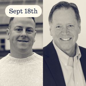A split image featuring two men; one in a sweater, the other in a suit, with the text Sept 18th at the top.