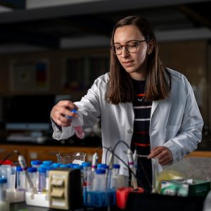 Student in lab
