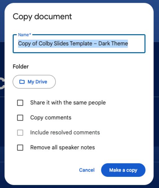 Google slides screengrab